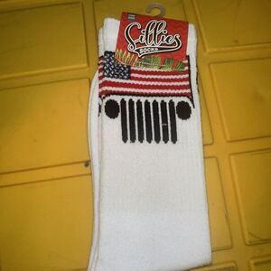 Sillies Socks One Size American Flag Jeep Fun Novelty Socks